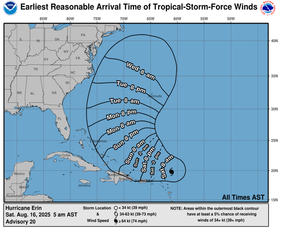 Erin Strengthens Into Category 3 Hurricane in Caribbean, Expected to Intensify