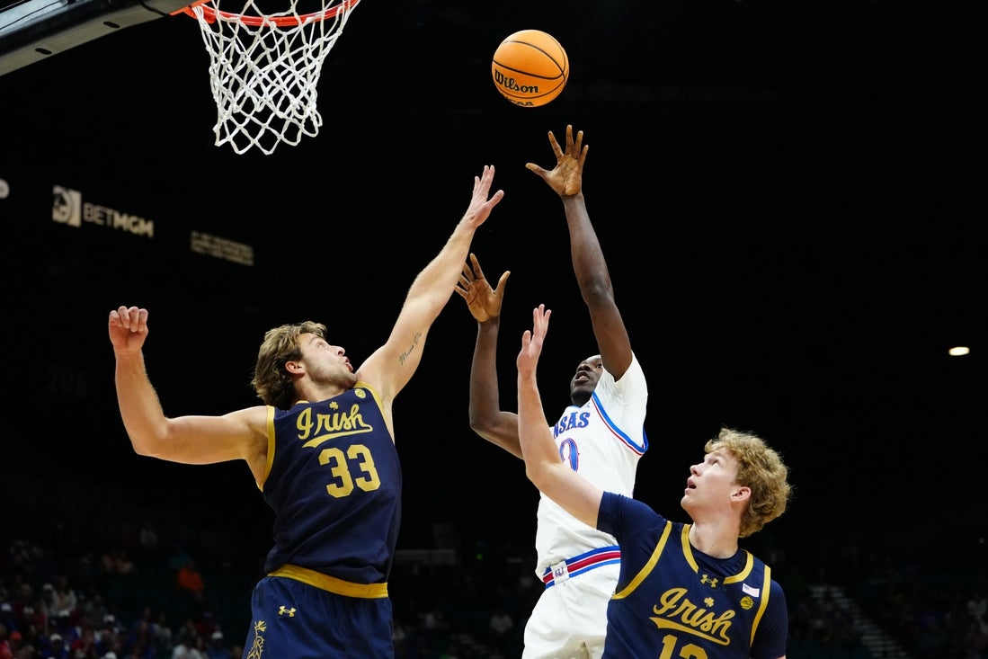 Flory Bidunga, Kansas stave off Notre Dame at Players Era