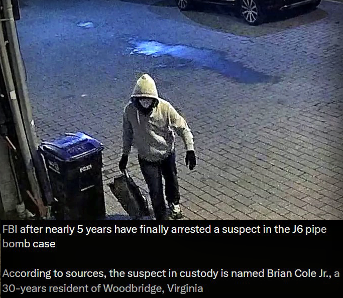 Suspect Arrested by the FBI in the 2021 D.C. Pipe Bomb Investigation