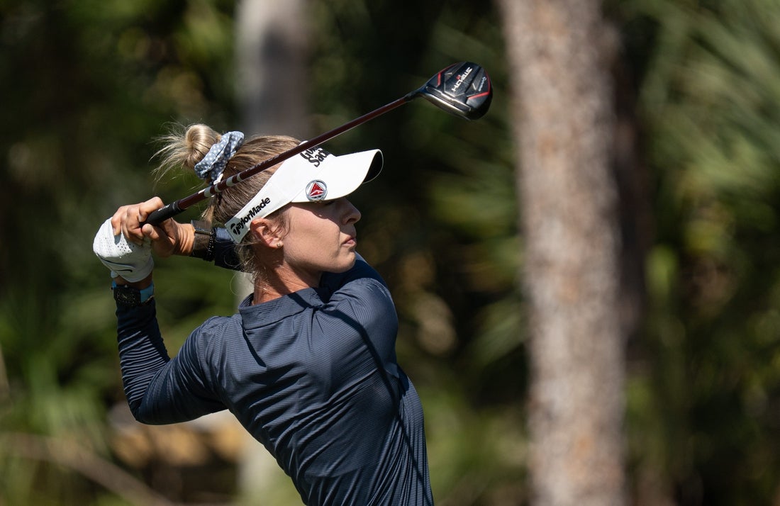 Nelly Korda leads Tournament of Champions; play suspended by high winds