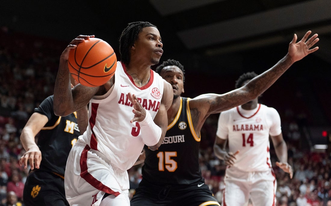 Latrell Wrightsell Jr.’s 7 3-pointers help No. 23 Alabama top Missouri