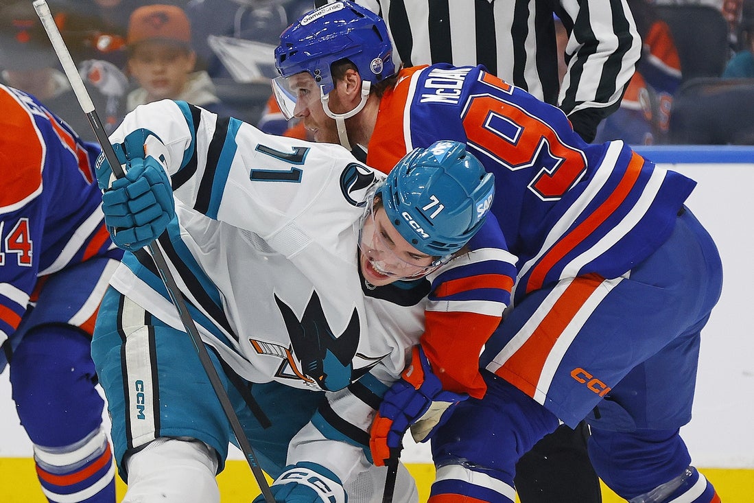 Star Canadians clash as Oilers face Sharks