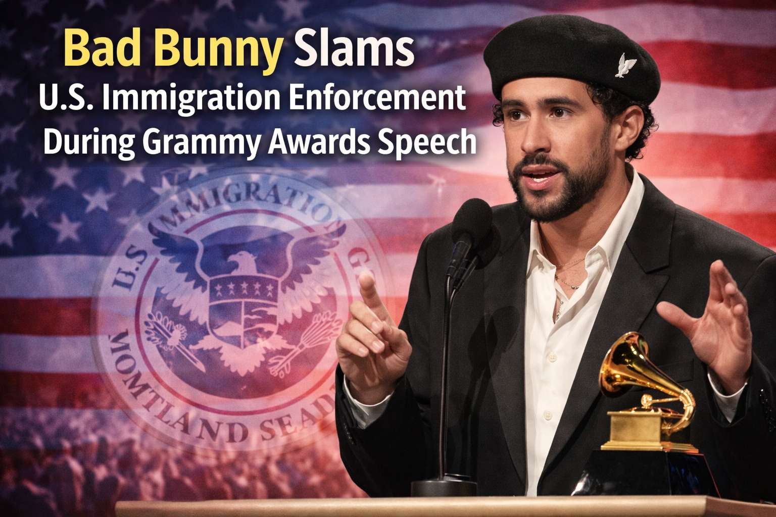 Bad Bunny Slams U.S. Immigration Enforcement During Grammy Awards Speech