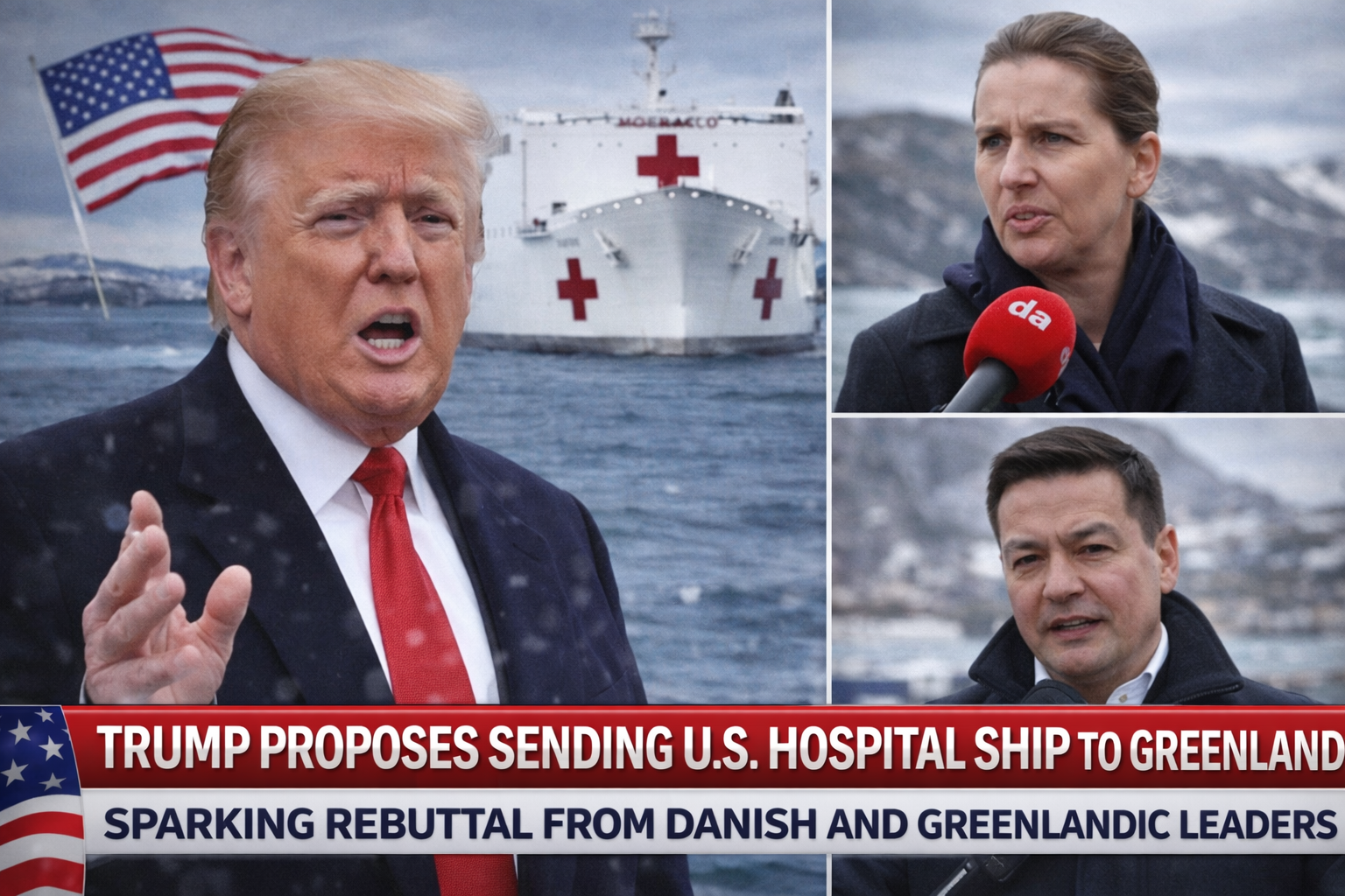 Trump Proposes Sending U.S. Hospital Ship to Greenland, Sparking Rebuttal from Danish and Greenlandic Leaders
