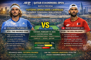Tsitsipas Opens Doha Campaign Against Tunisian Challenger