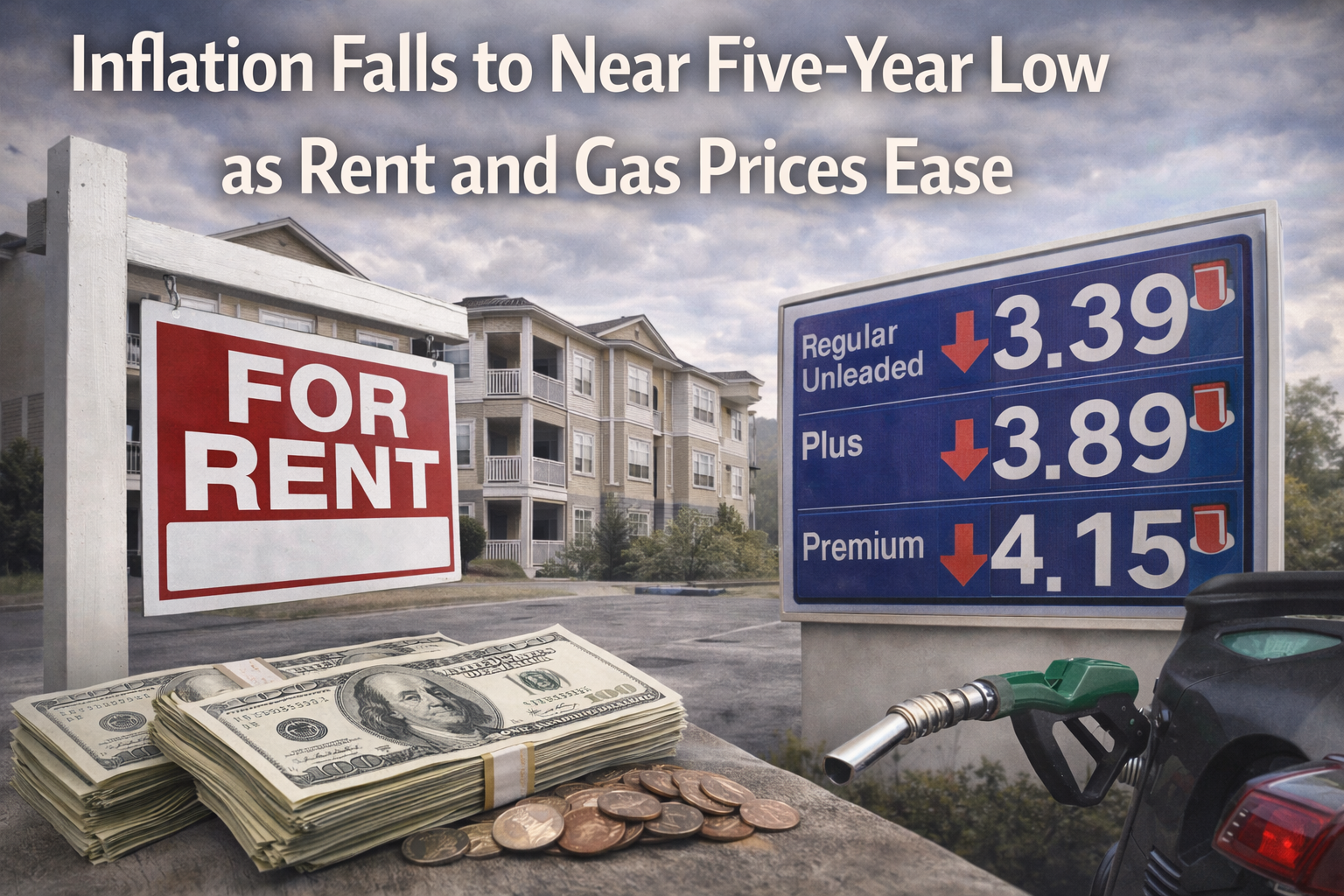 Inflation Falls to Near Five-Year Low as Rent and Gas Prices Ease