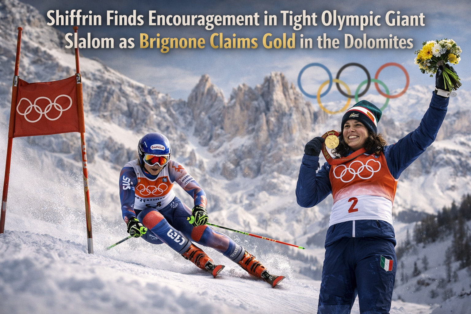 Shiffrin Finds Encouragement in Tight Olympic Giant Slalom as Brignone Claims Gold in the Dolomites