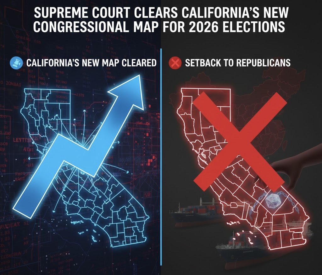 Supreme Court Clears California’s New Congressional Map for 2026 Elections, Dealing Setback to Republicans