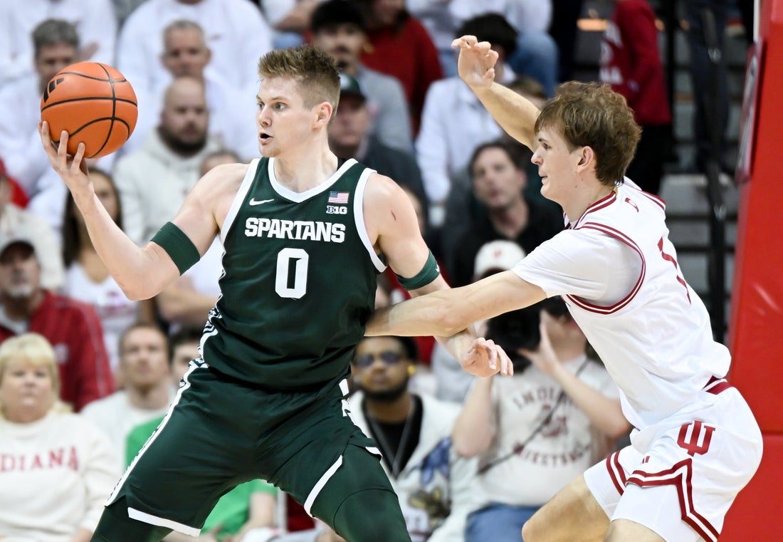 No. 13 Michigan State extends winning streak over sliding Indiana