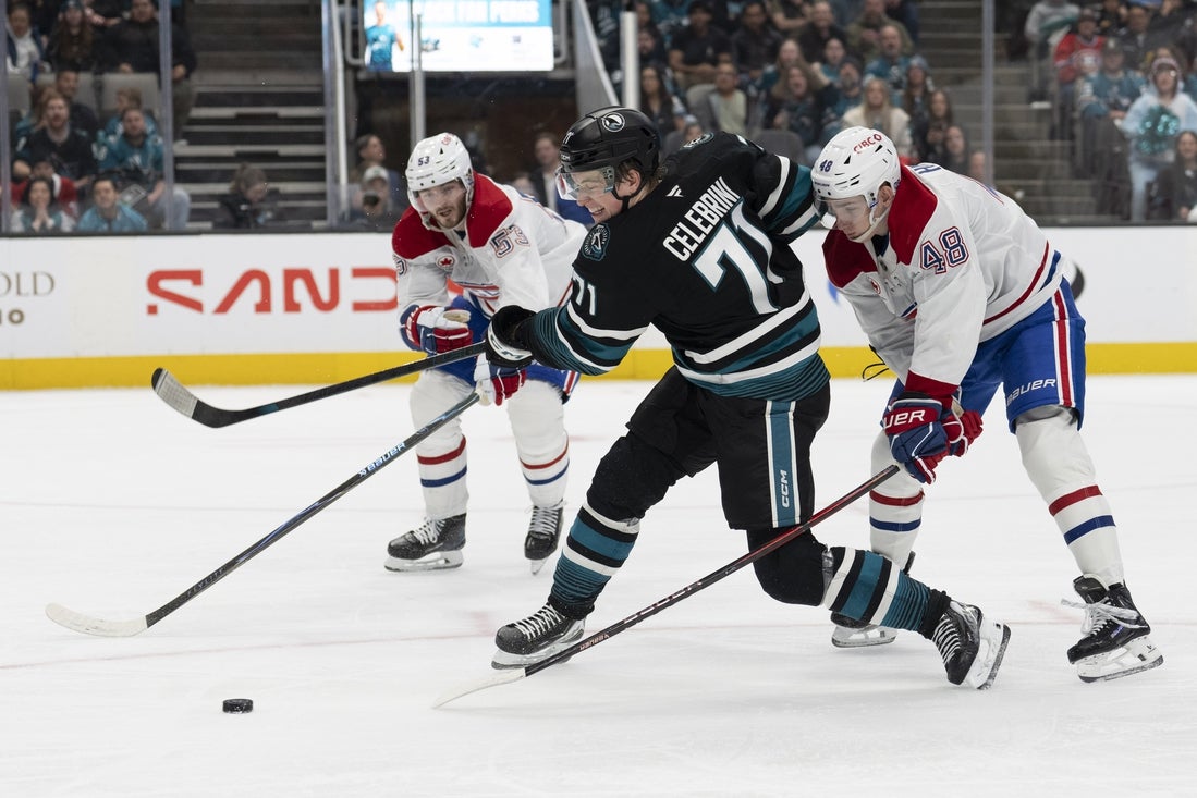 Kiefer Sherwood nets game winner to push Sharks past Canadiens
