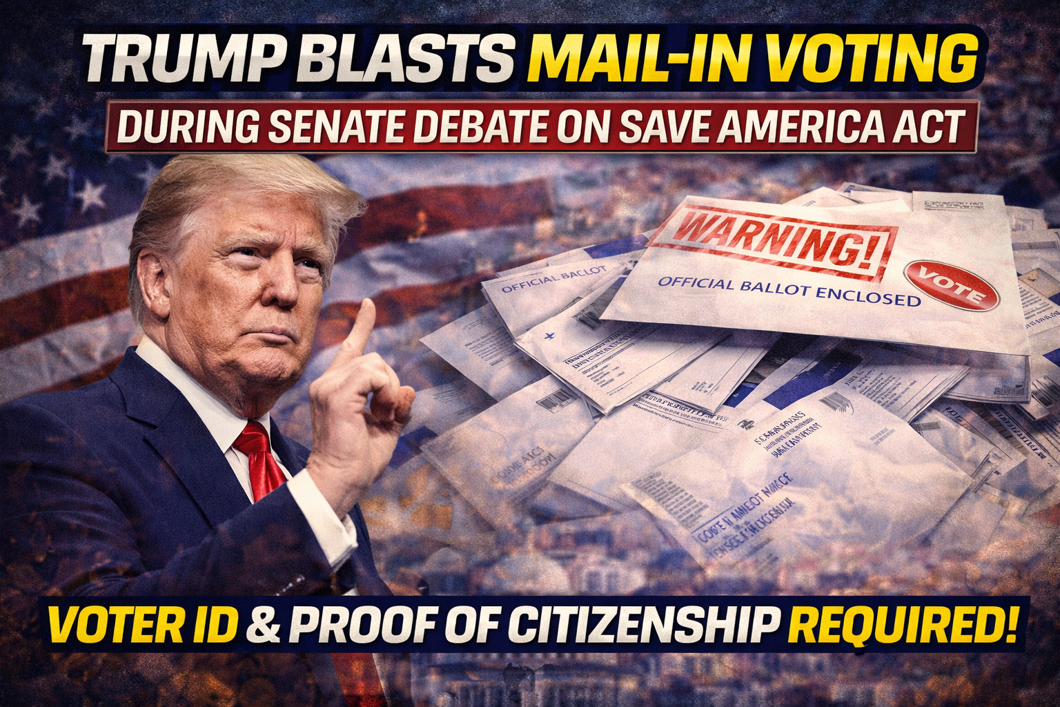 Trump Takes Aim at Mail-In Voting During SAVE America Act Debate ...
