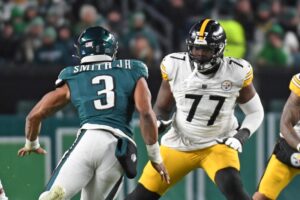 Report: Steelers LT Broderick Jones (neck) suffers setback