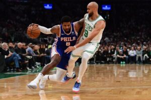 Celtics storm to early lead, roll past 76ers in series opener