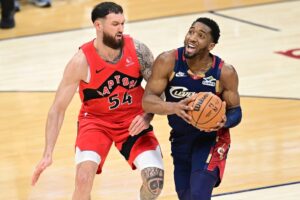 Donovan Mitchell, James Harden pace Cavs to 2-0 lead over Raptors