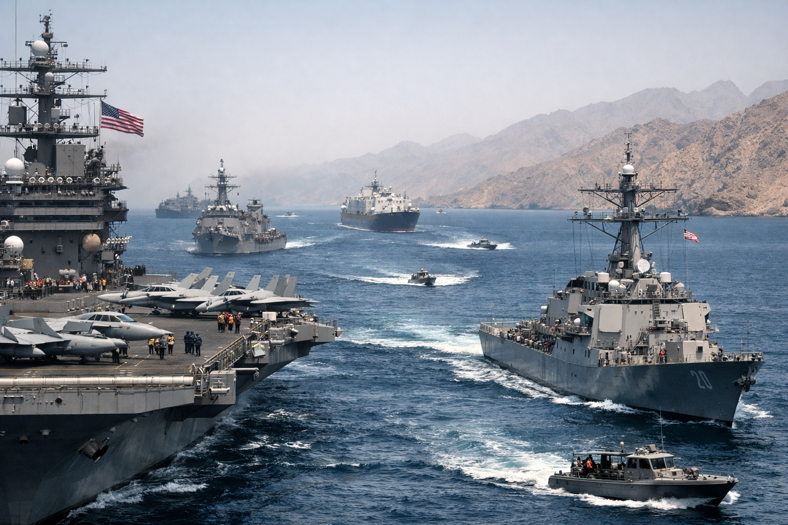 U.S. Launches Naval Blockade of Iranian Ports in Strait of Hormuz