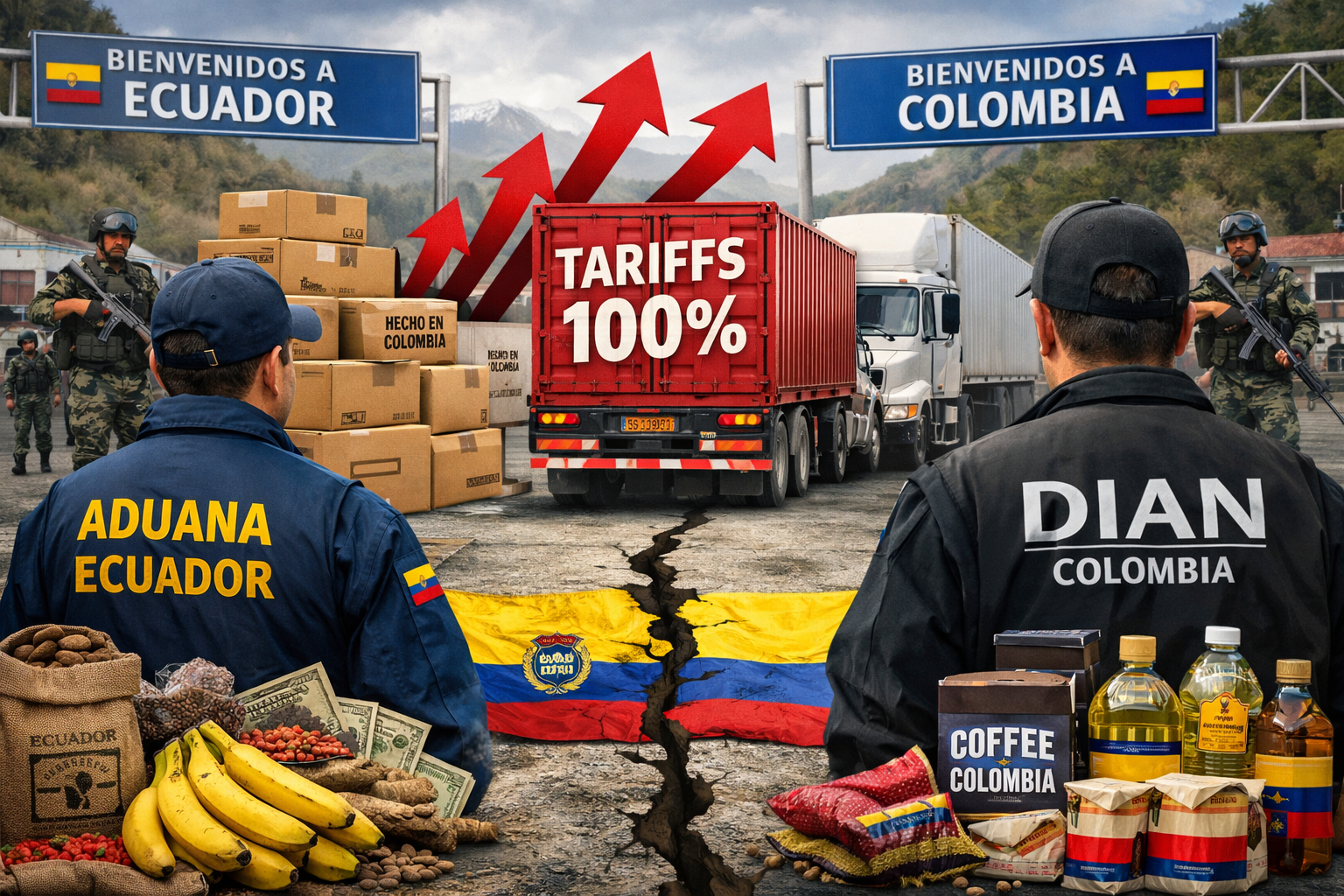 Ecuador Escalates Trade Dispute with Colombia by Doubling Tariffs Amid Security Tensions