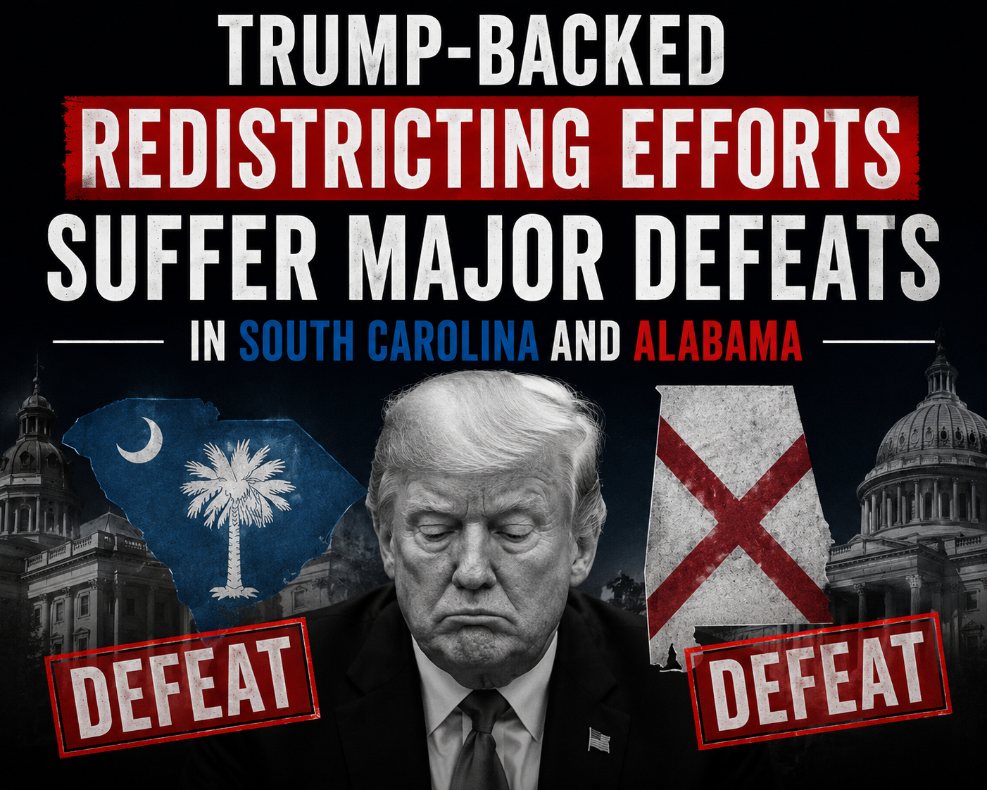 Trump-Backed Redistricting Efforts Suffer Major Defeats in South Carolina and Alabama