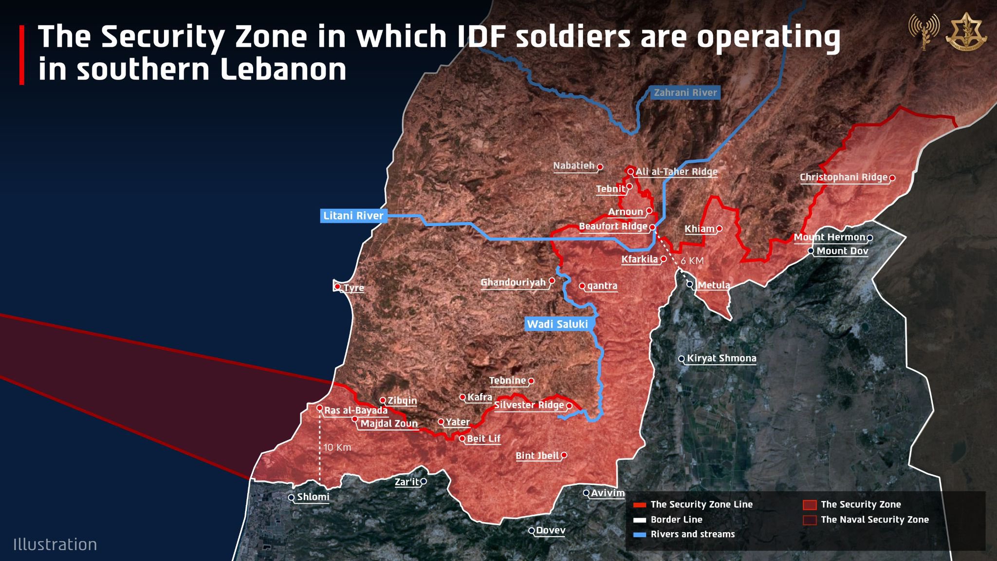 Israeli Defense Forces Deployed 10 km Inside Lebanese Territory to Secure Northern Border
