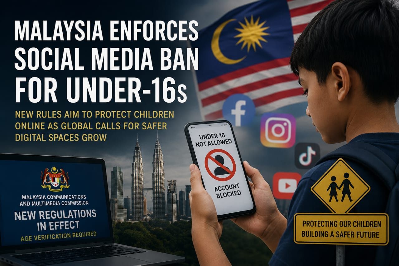Malaysia Enforces Social Media Ban for Children Under 16 in Major Online Safety Push