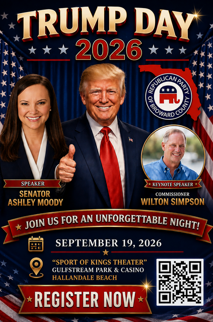 Broward County Republicans Meet To Protect President Trump And His Agenda On Sept. 19 At Gulfstream Park And Casino