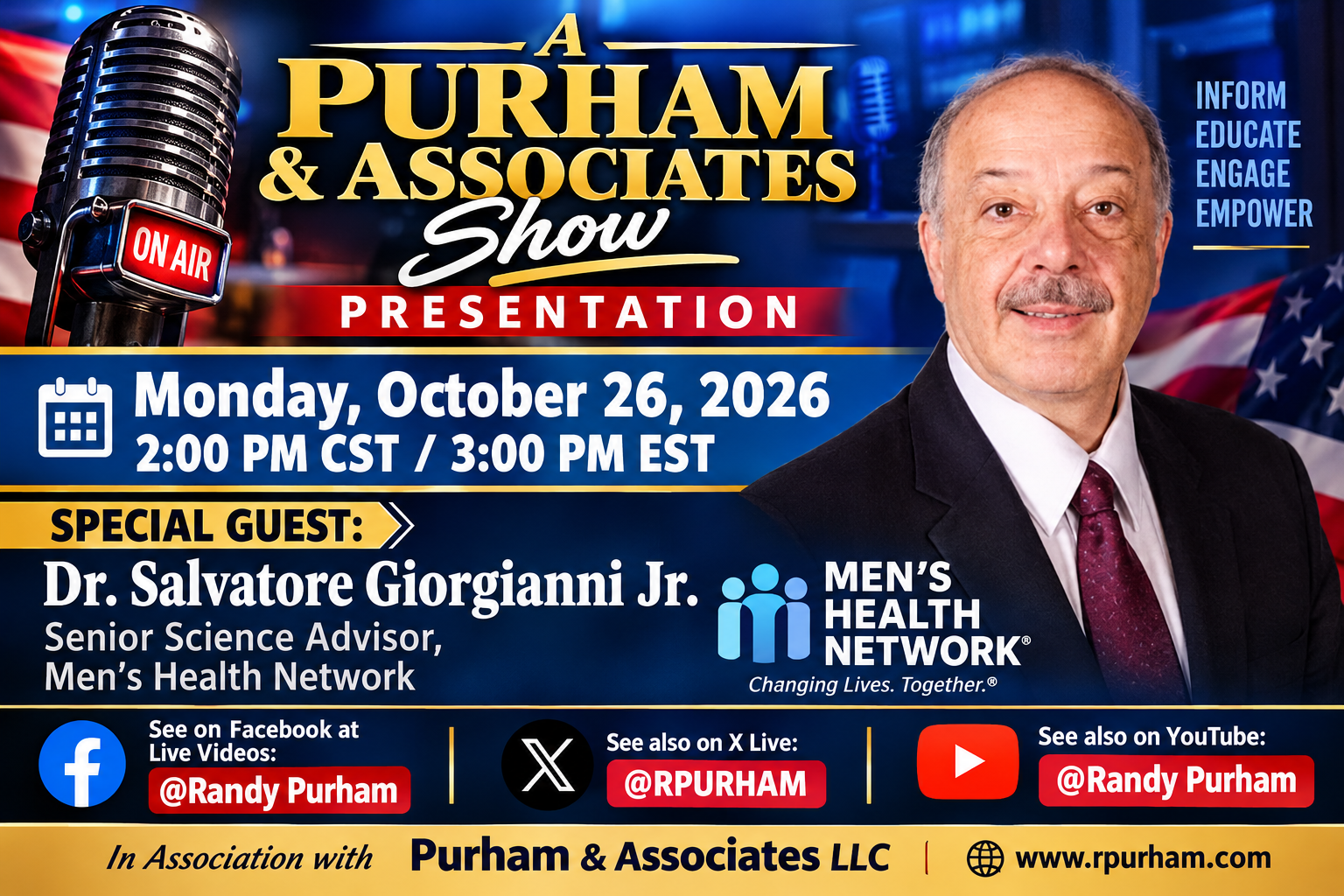 Network Show Promos Special guest: Dr. Salvatore Giorgianni, Senior Science Advisor, Men’s ...